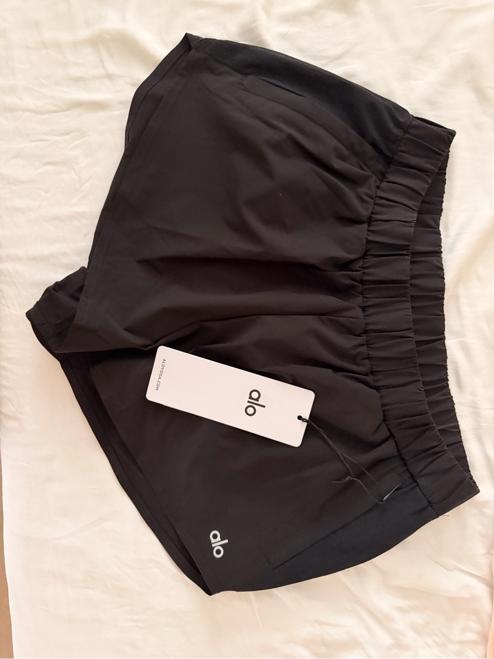 ALO Yoga Black Athletic Shorts with Elastic Waistband